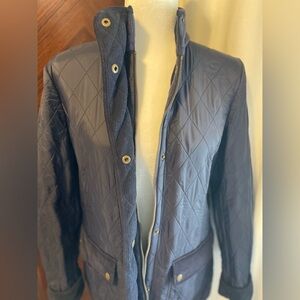 EUC Talbots Wm Blue Diamond quilt Jacket, Medium